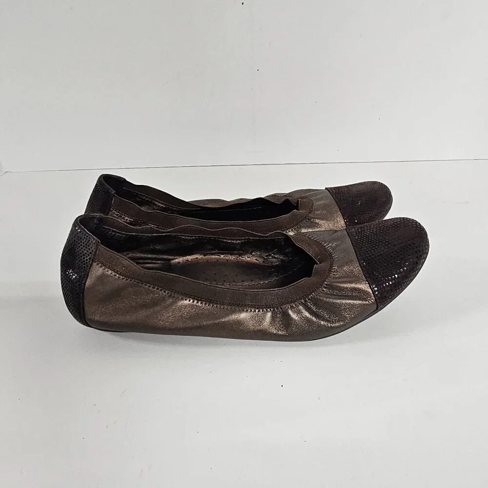 Audrey Brooke Ballet Flat Cap Toe Indie Grunge Casual Leather 8.5